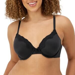 NWT MAIDENFORM BLACK SMARTZONE CUPS T-SHIRT BRA W/CONVERTIBLE STRAPS SIZE 38DD